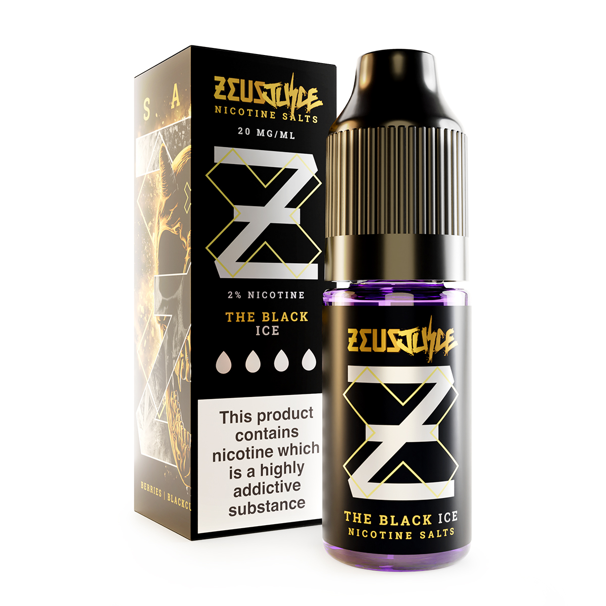 ZEUS BLACK ICE NIC SALTS 10ML Zeus Black Ice Nic Salts